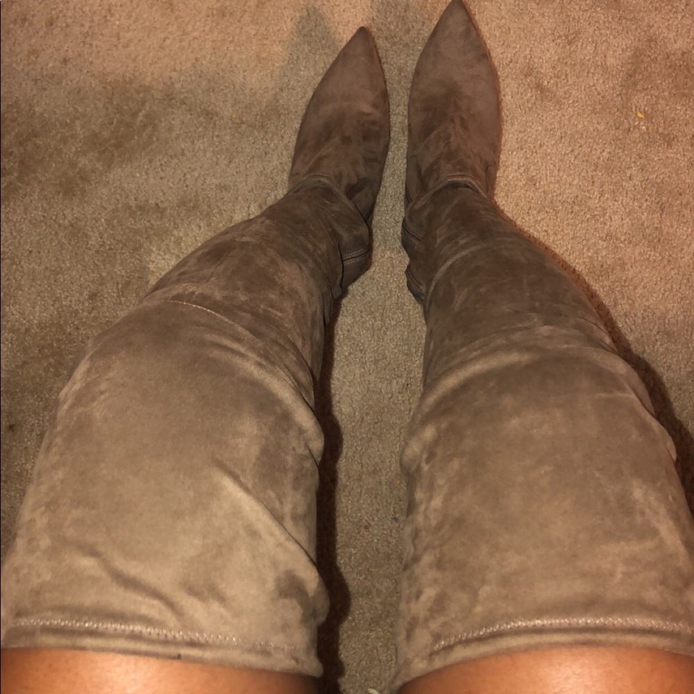 Over the knee boots , have stretch